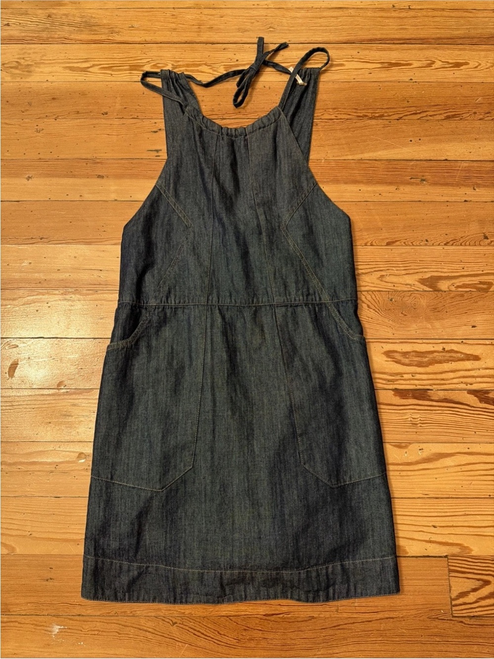 Free People Sleeveless Denim Dress 100% Cotton Size Small S Blue